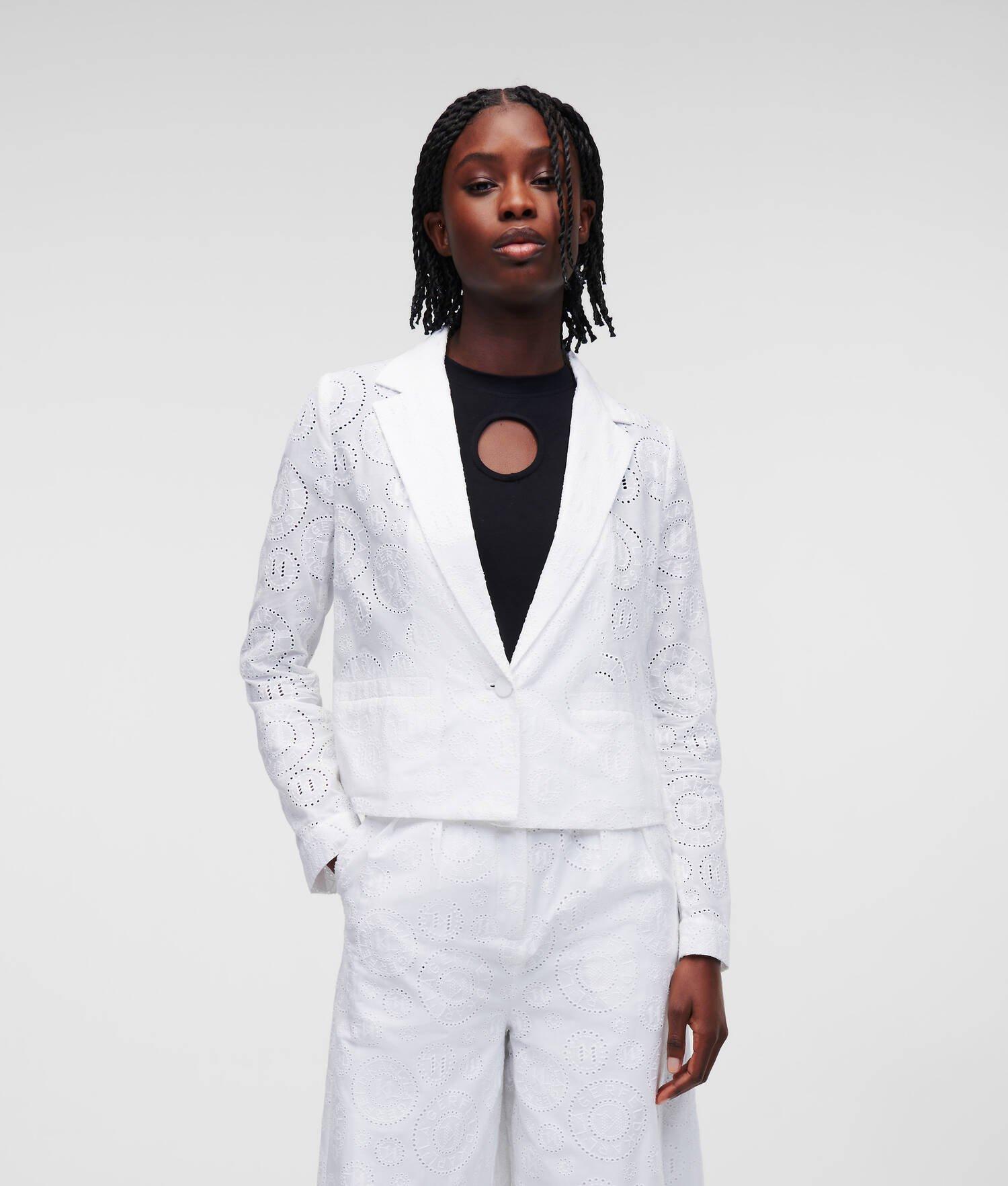 BRODERIE ANGLAISE CROPPED BLAZER Product Image