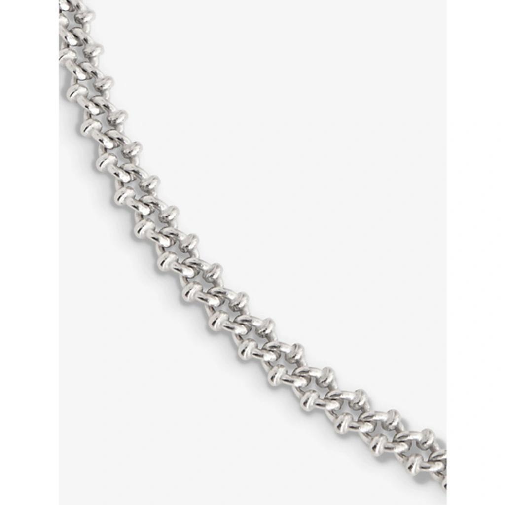 EMANUELE BICOCCHI Mens Silver Knot-chain Brand-engraved 925 Sterling-silver Necklace Product Image