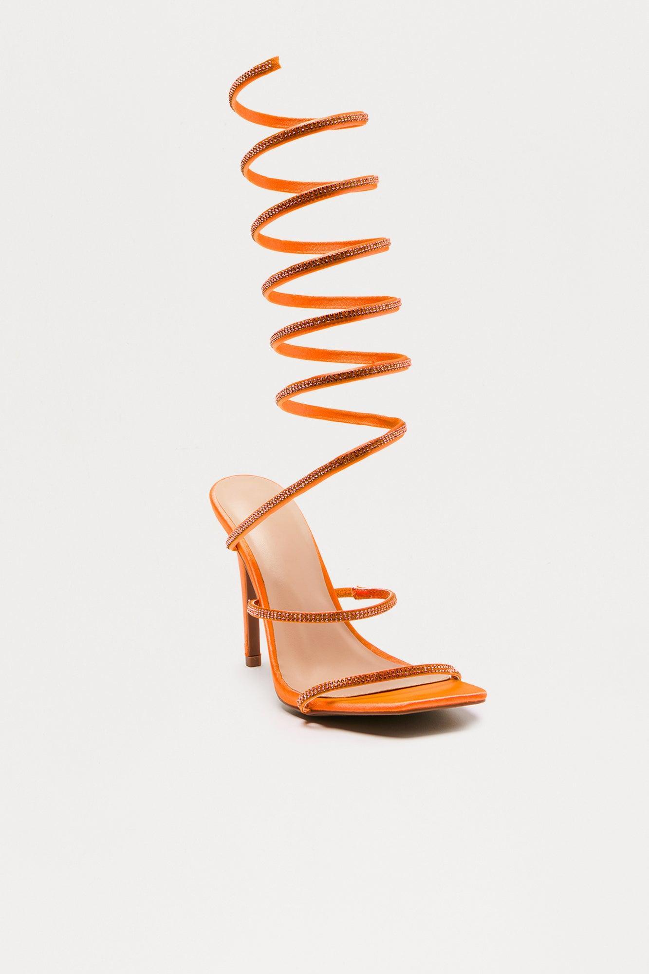 Shine So Bright Wrap Up Heels - Orange Product Image