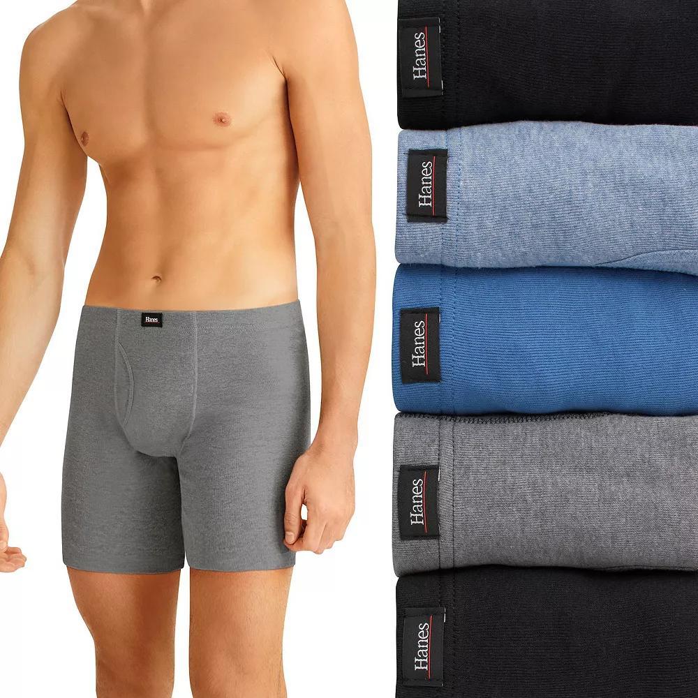 Hanes Ultimate 5-Pack Men's ComfortSoft Boxer Brief Underwear, Size: Medium, Gray Assorted Product Image
