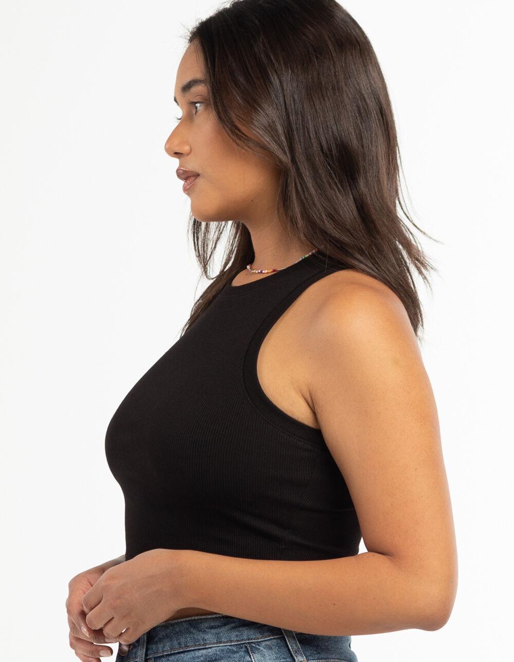 TILLYS High Neck Womens Tank - BLACK Product Image