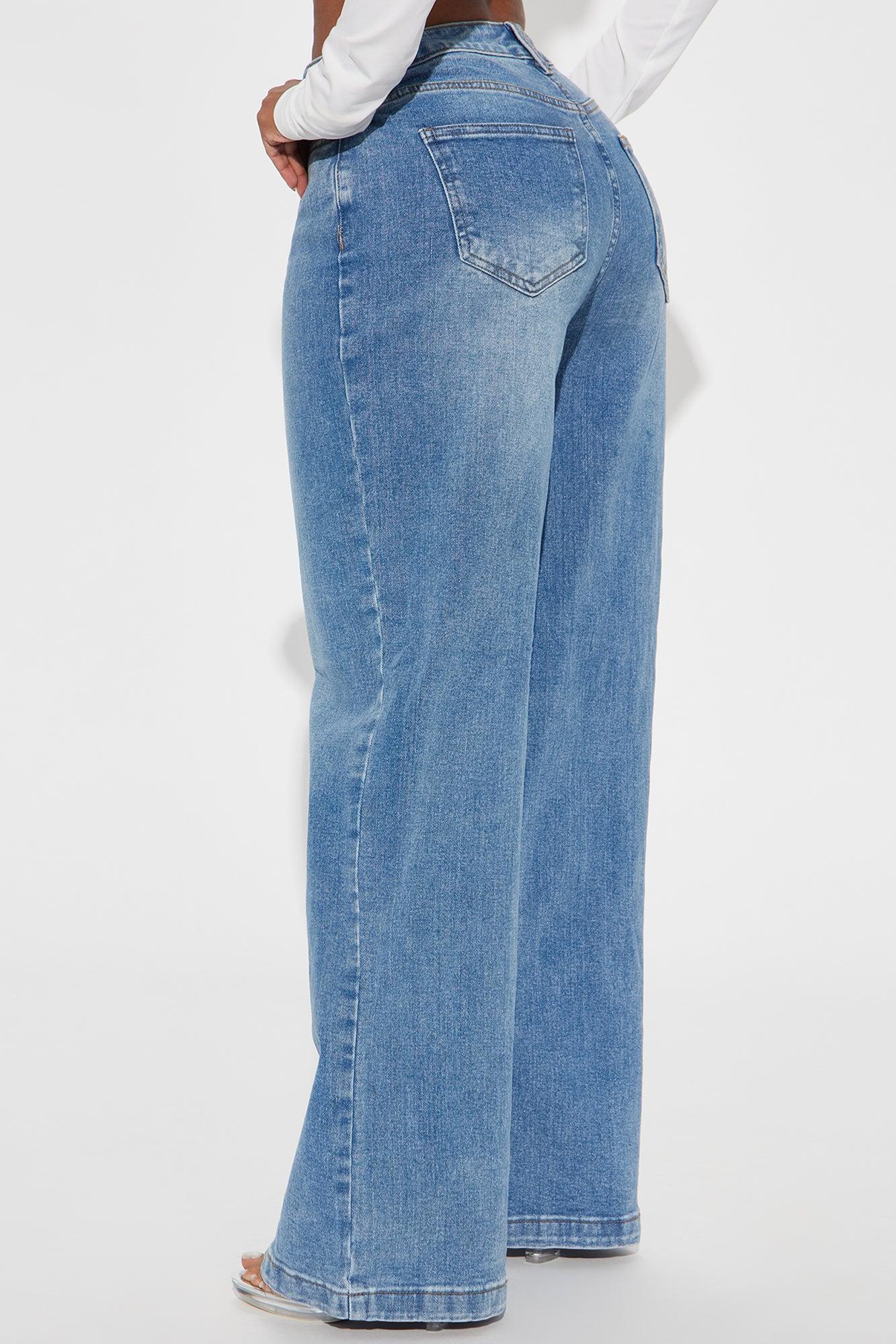 Square One Seaming Straight Leg Jeans - Medium Wash Product Image