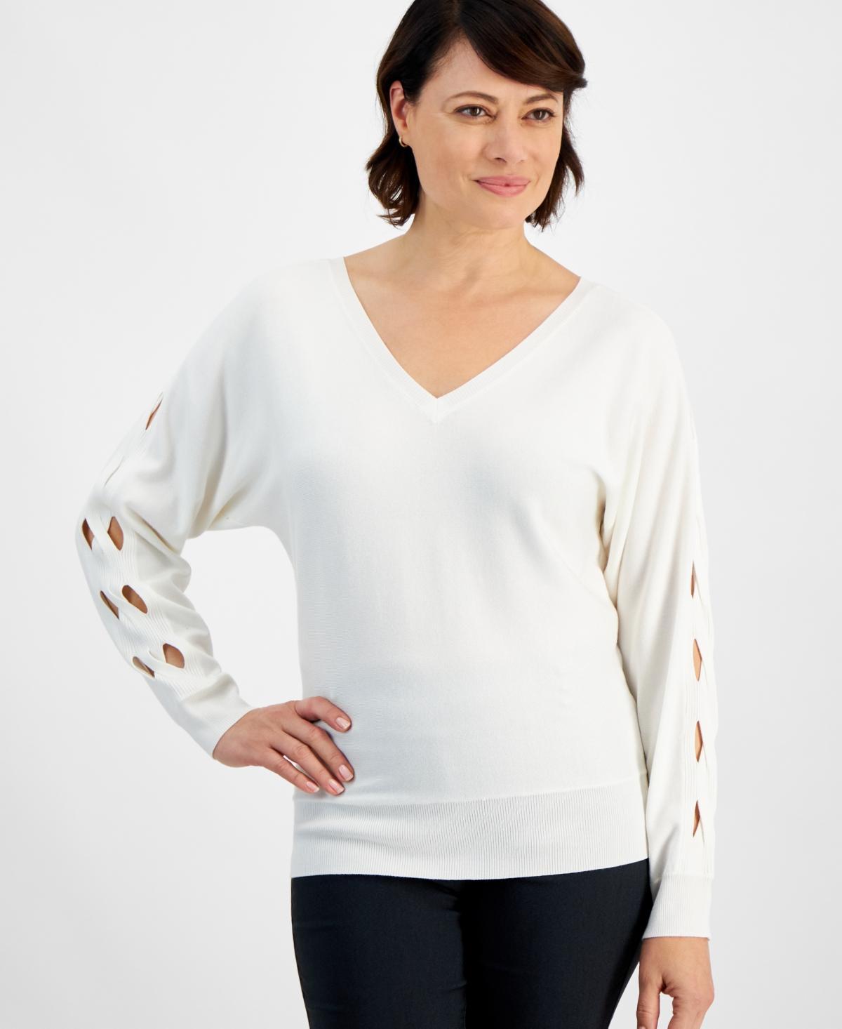 Jm Collection Womens Cutout-Sleeve Dolman Sweater, Created for Macys Product Image