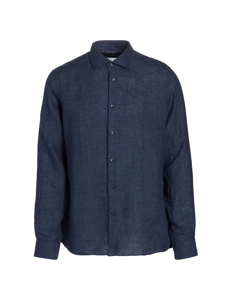 Mens COLLECTION Linen Button-Front Shirt Product Image