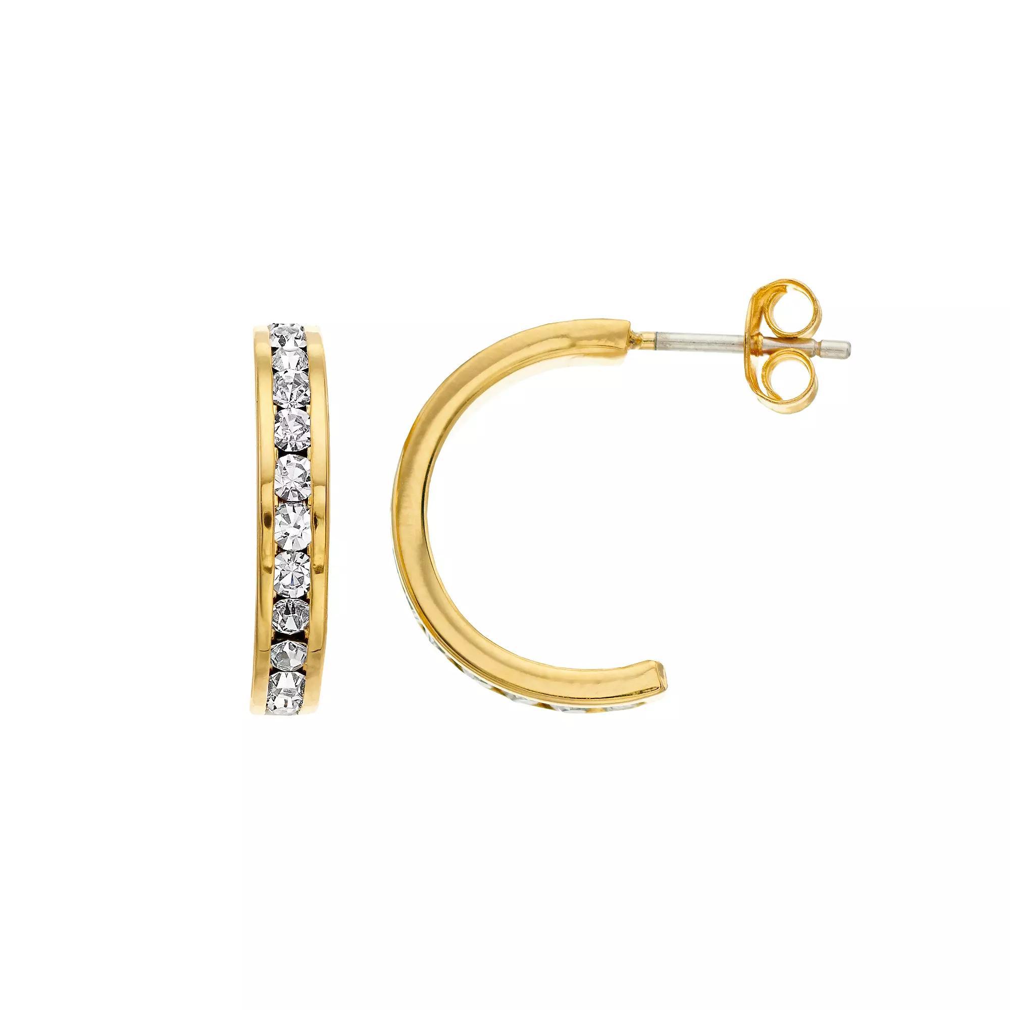 Traditions Jewelry Company 18k Gold Over Silver Crystal Birthstone Earrings, Womens, Gold Over Sterling Jun Product Image