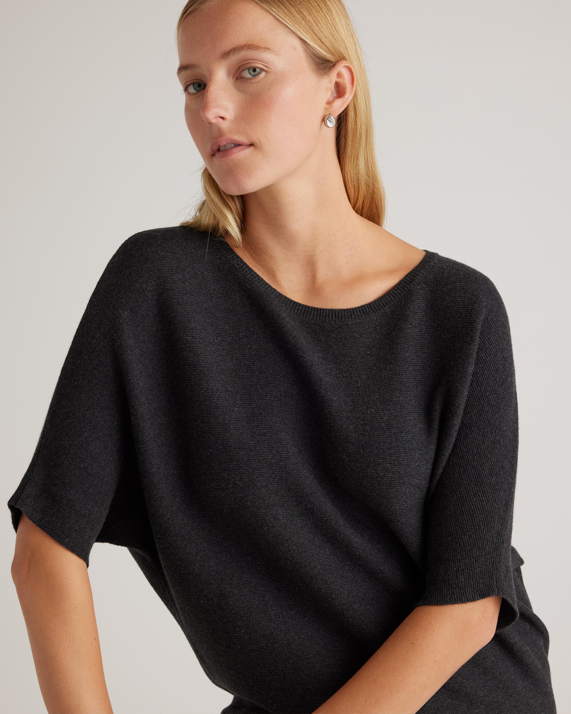 Quince | Women's Lightweight Cotton Cashmere Link-Stitch Dolman Sweater Size XL Product Image
