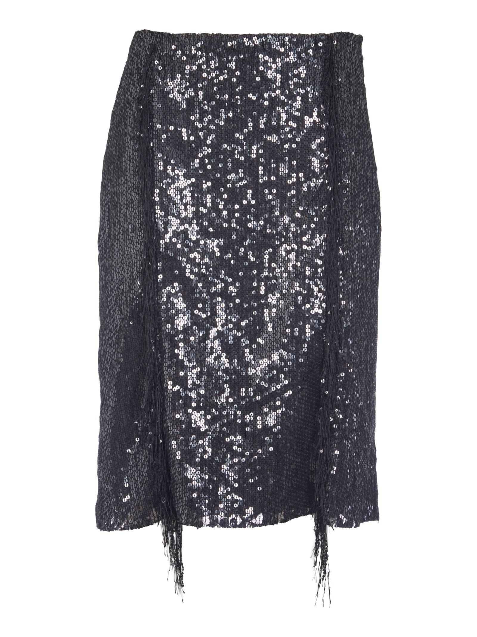 MSGM All-over Bead Embellished Skirt In Black Product Image