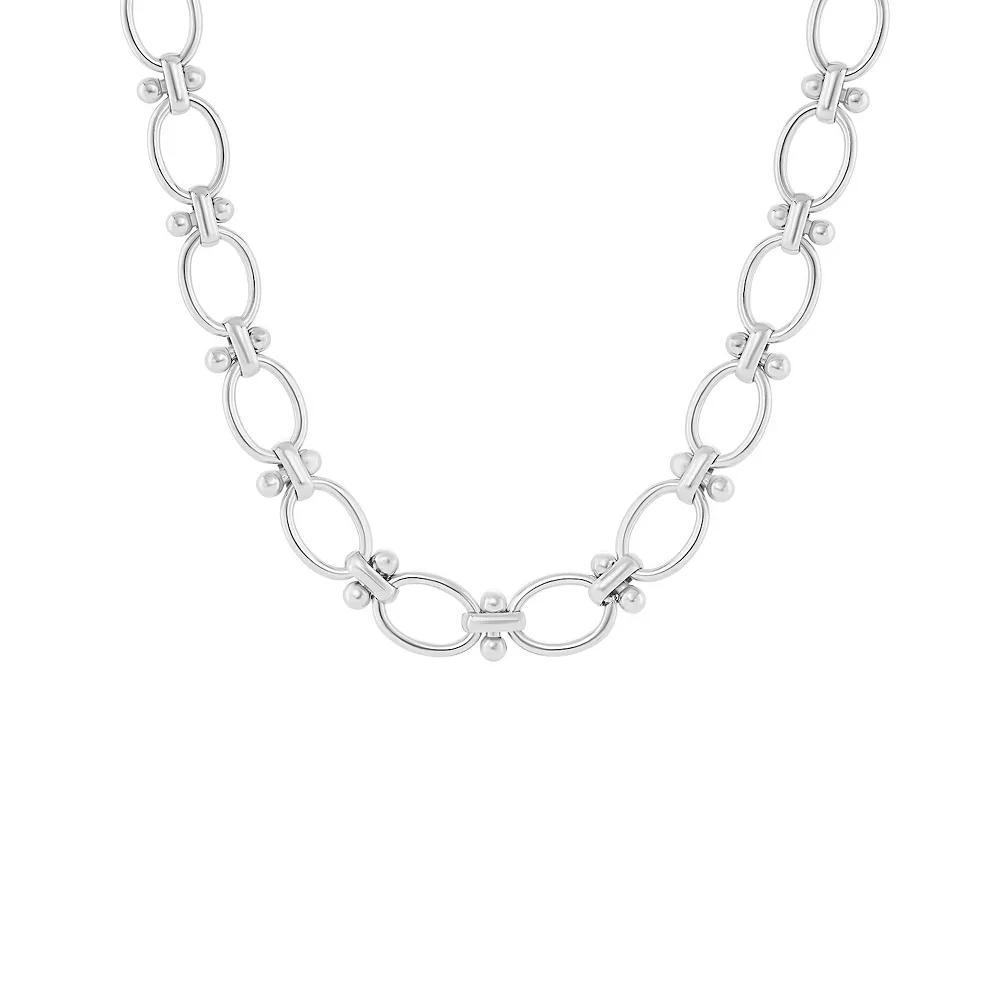 Emberly Polished Oval Knot Link Chain Necklace, Women's, Gray Product Image