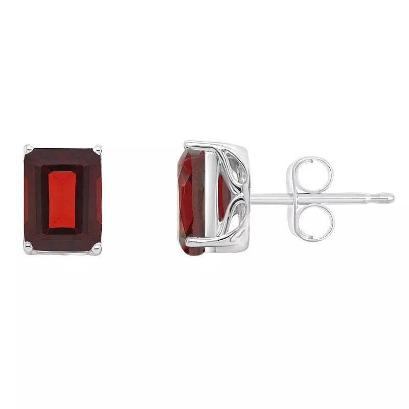 Alyson Layne 14k Gold Emerald Cut Citrine Stud Earrings, Women's, 14k White Gold Product Image