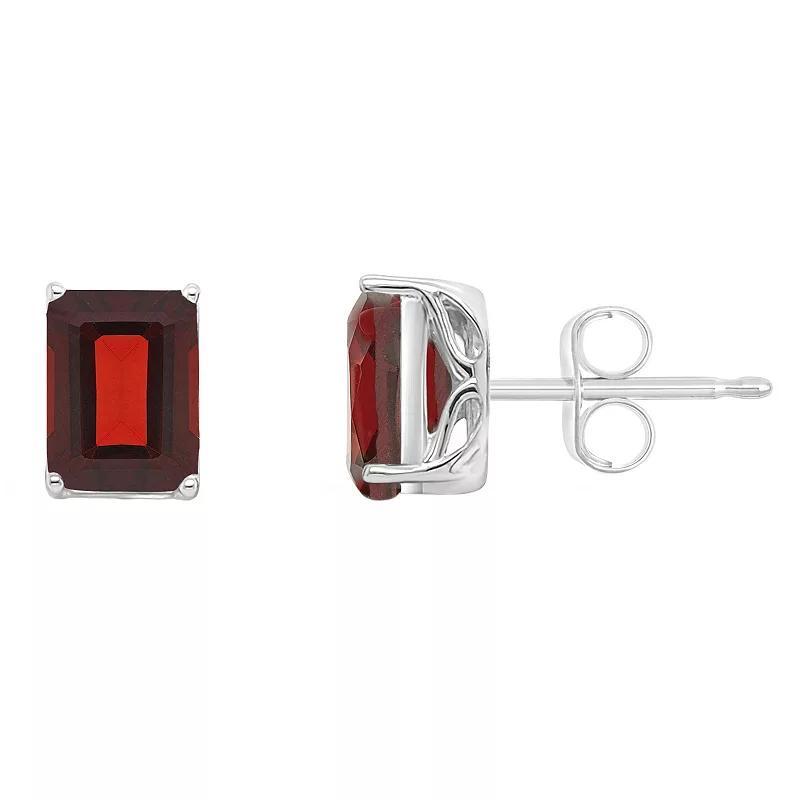 Alyson Layne 14k Gold Emerald Cut Citrine Stud Earrings, Women's, 14k White Gold Product Image
