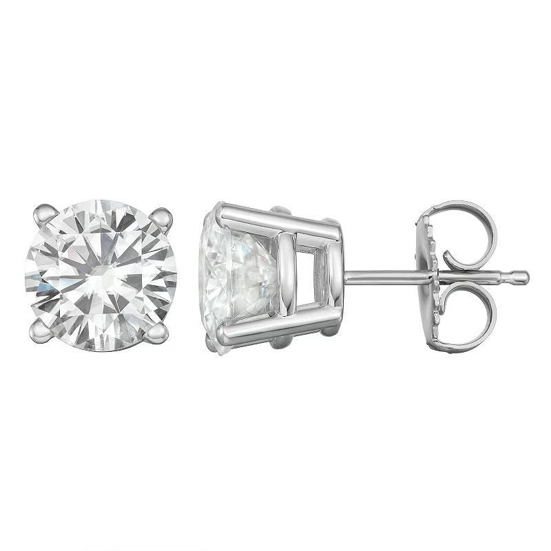 Charles & Colvard 14k Gold 2 Carat T.W. Lab-Created Moissanite Solitaire Stud Earrings, Womens, White Product Image