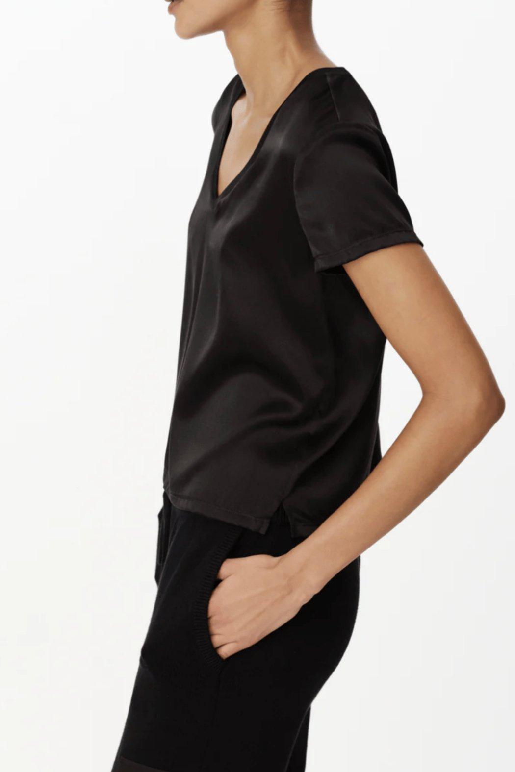 Charmeuse V-Neck Tee Product Image