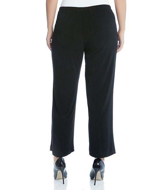Karen Kane Plus Size Crepe Pull-On Flat Front Wide Leg Pants Product Image