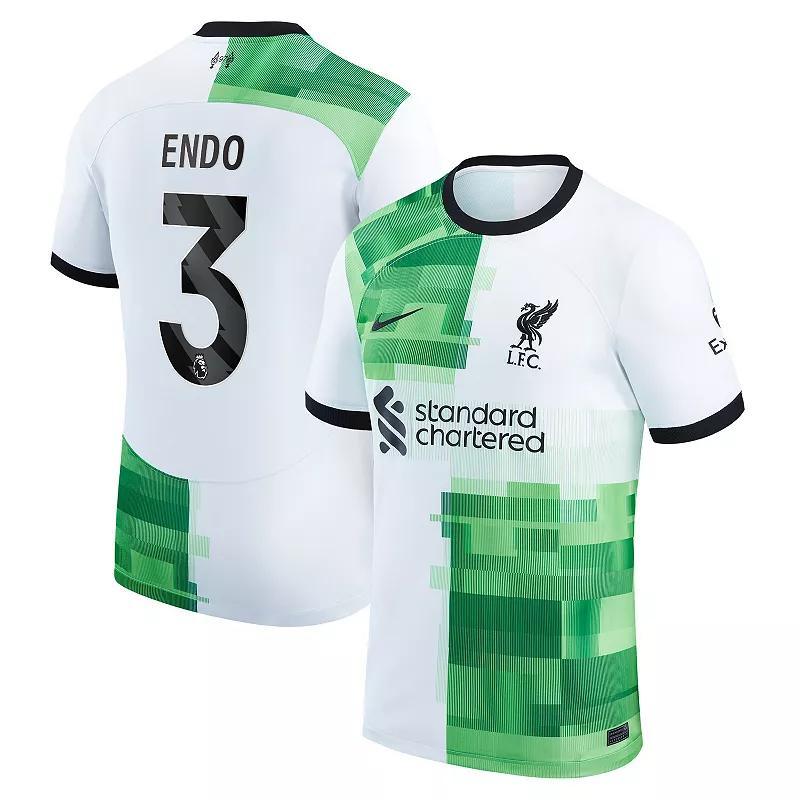 Mens Nike Wataru End White Liverpool 2023/24 Away Stadium Replica Player Jersey Product Image