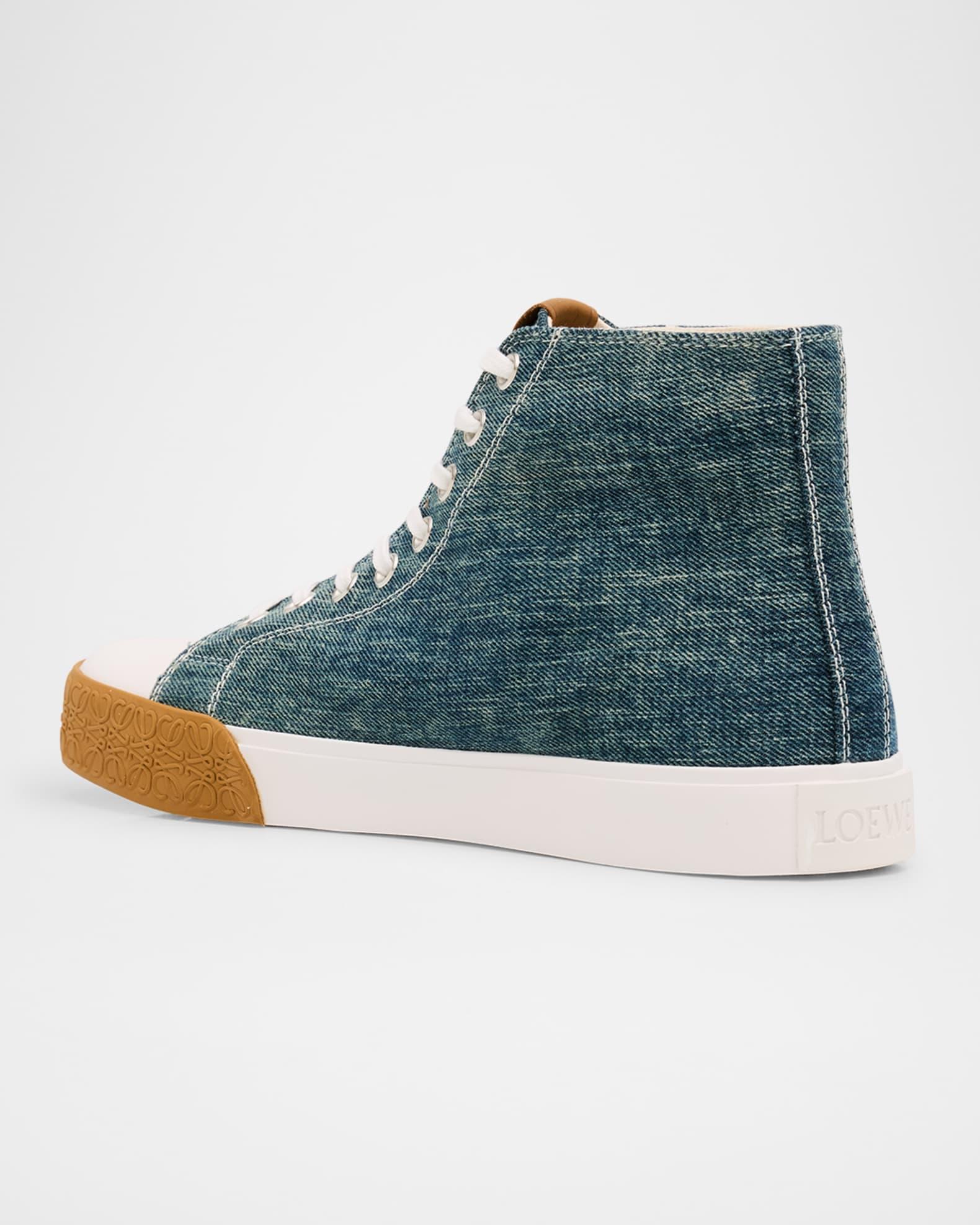 Men's Bloc Denim High-Top Sneakers Product Image