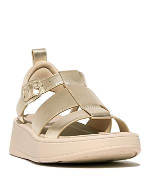 FitFlop Womens F-Mode Microwobbleboard Leather Platform Sandals Product Image