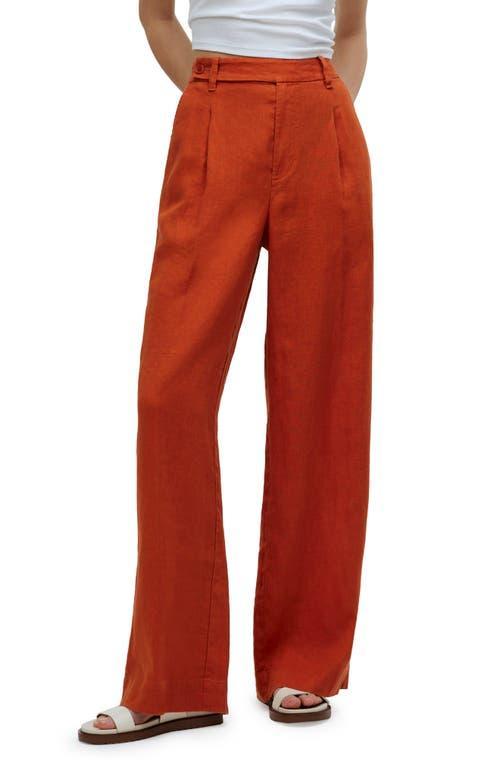 Madewell The Harlow Wide-Leg Pant in 100% Linen (Bluestone) Women's Dress Pants Product Image