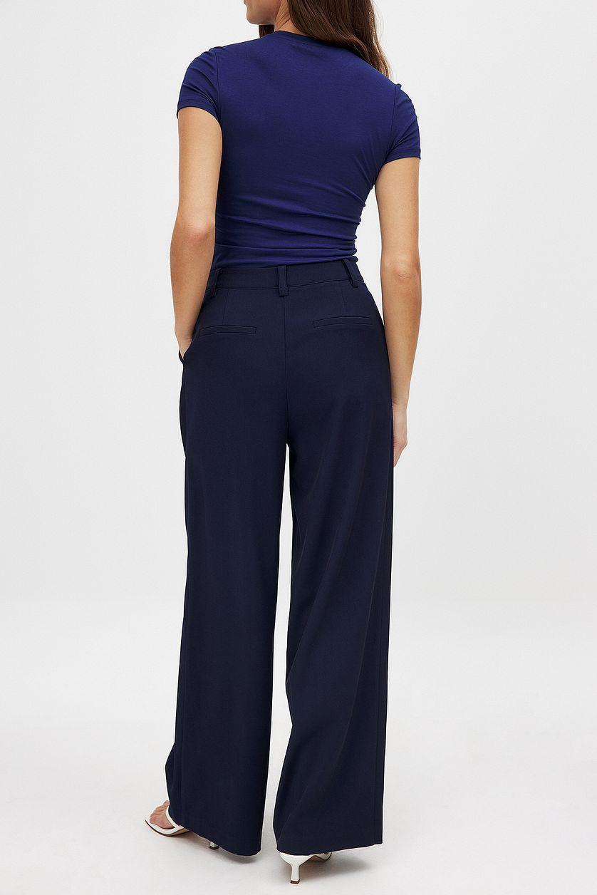 Wide Leg High Waist Suit Pants Product Image
