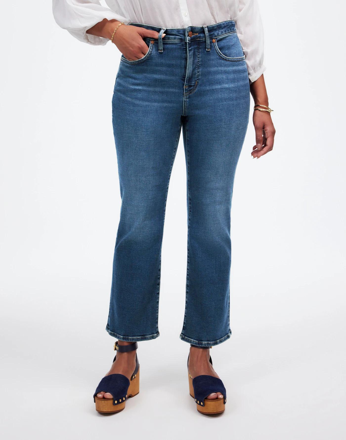 Petite Curvy Kick Out Crop Jeans in Lenoir Wash Product Image