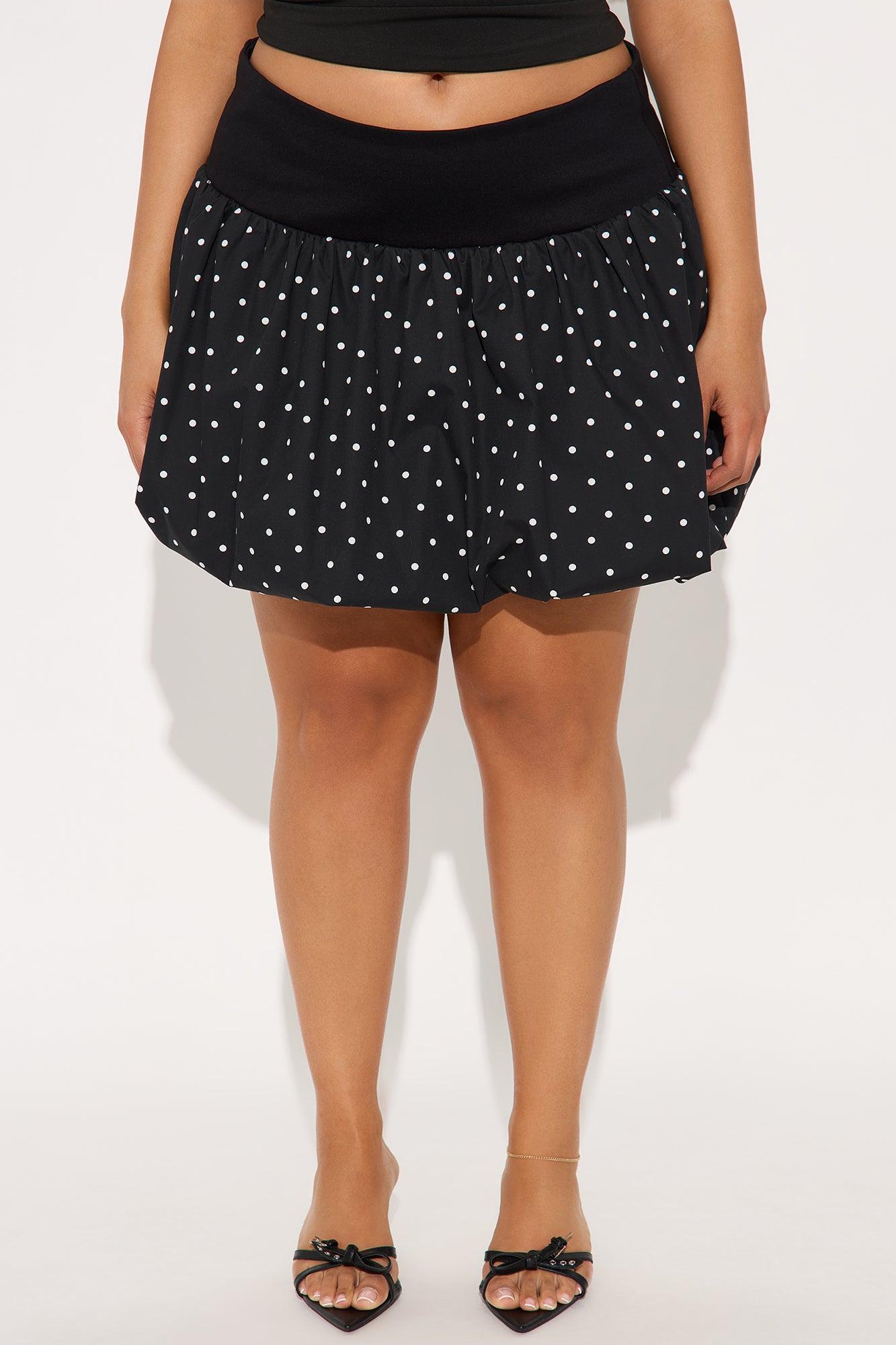 Juliette Bubble Hem Mini Skirt - Black/combo Product Image