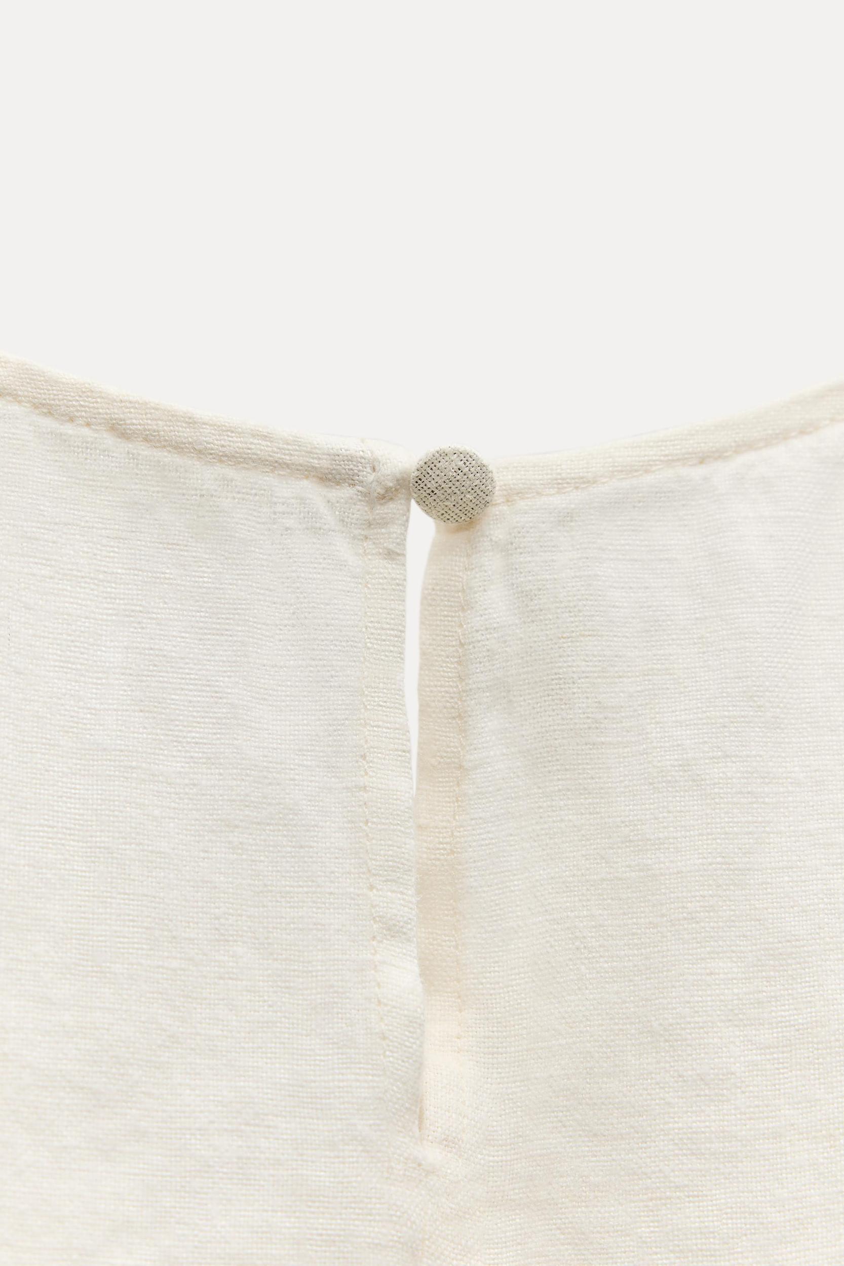 TIED 100% LINEN TOP ZW COLLECTION Product Image