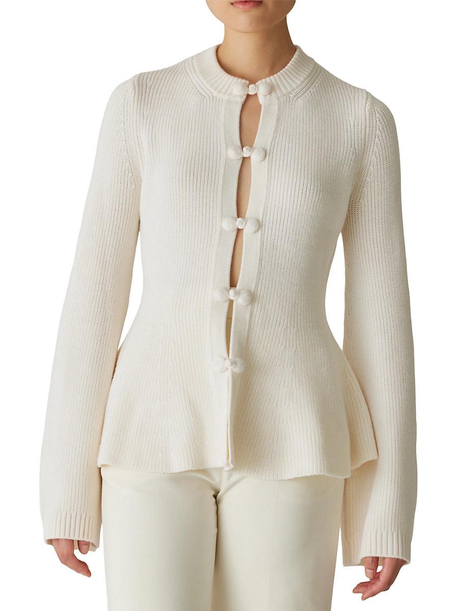 Womens Novlety Button-Front Peplum Cardigan Product Image
