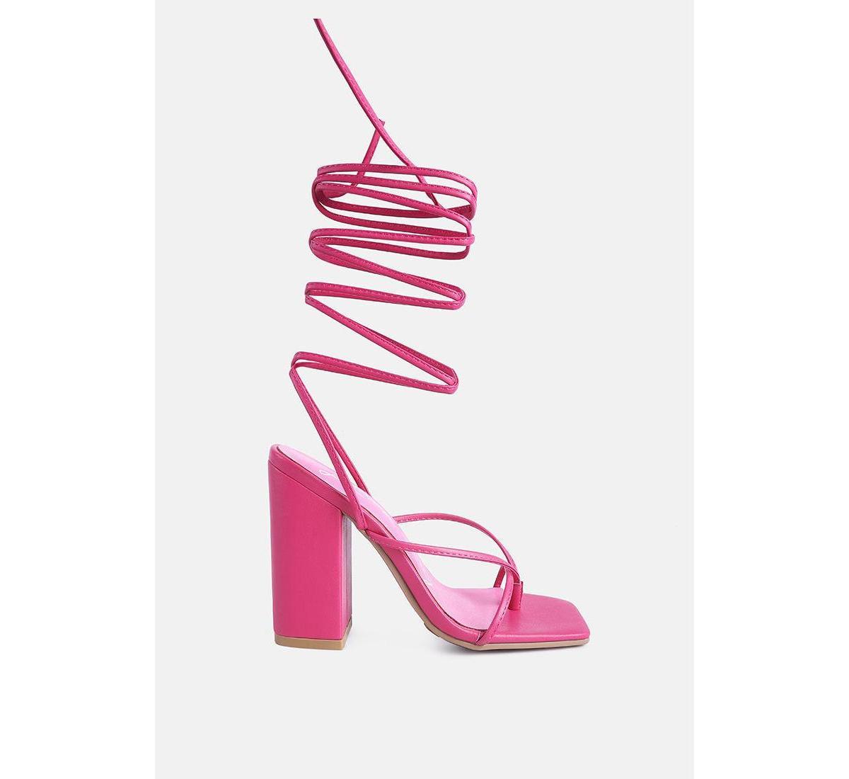 London Rag Women's Lace-Up Dress Sandals, Size: 7, Fushia Product Image