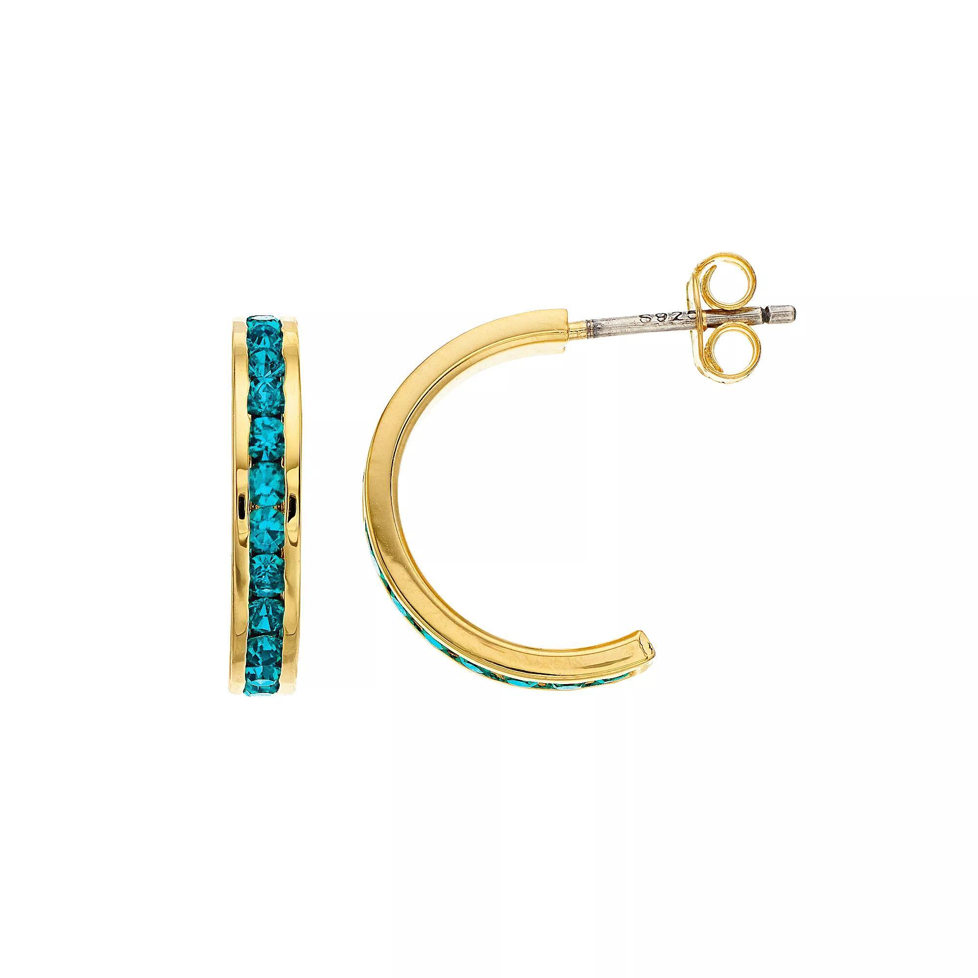 Traditions Jewelry Company 18k Gold Over Silver Crystal Birthstone Earrings, Womens, Gold Over Sterling Product Image