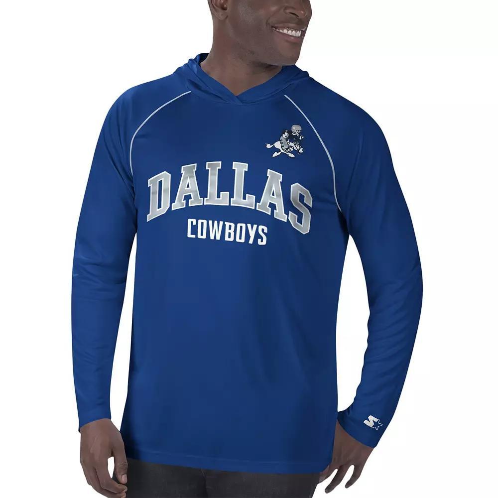 Men's G-III Extreme Royal Dallas Cowboys Throwback Long Sleeve Hoodie T-Shirt, Size: Small, Blue Product Image