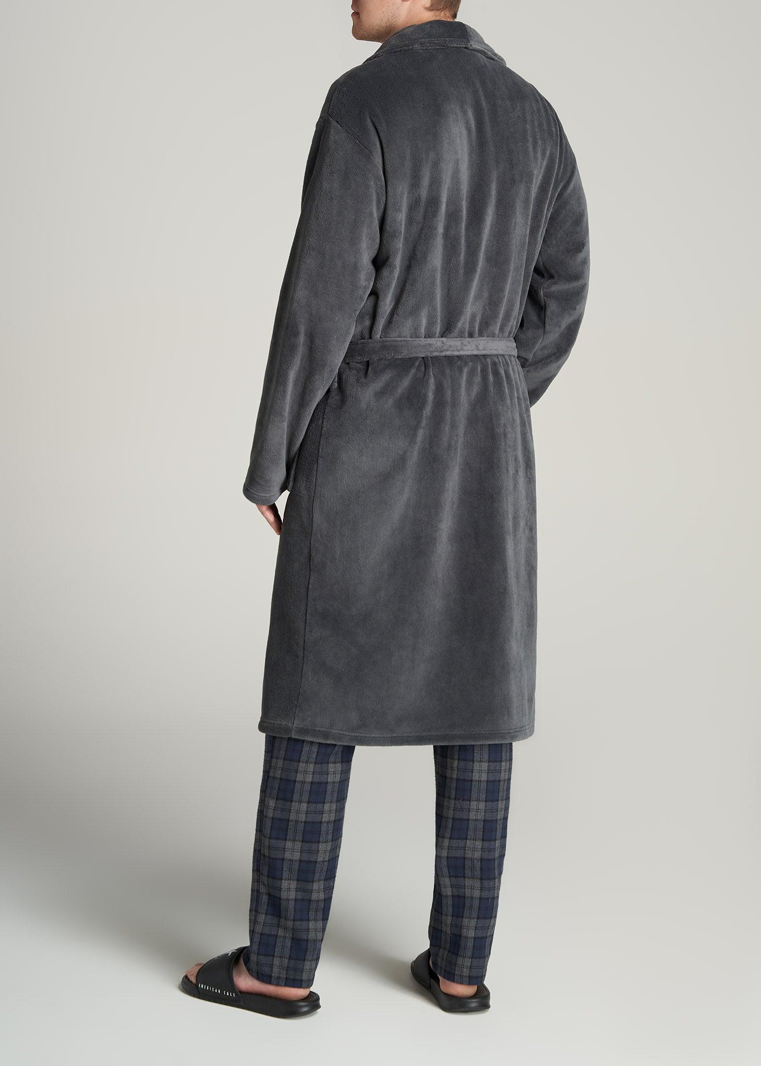 Tall Men's Robe in Charcoal Product Image