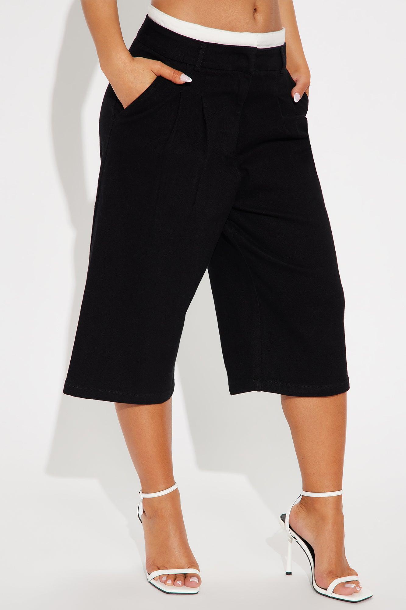 Janet Double Waistband Bermuda Short - Black Product Image