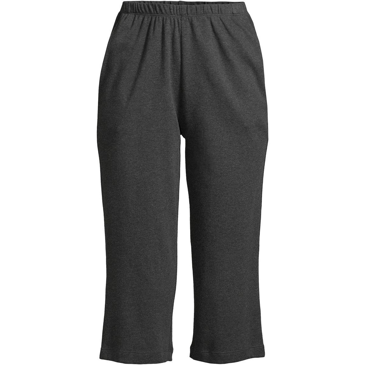 Women's Lands' End Sport High Waist Pull-On Capri Pants, Size: XL Tall, Black Product Image