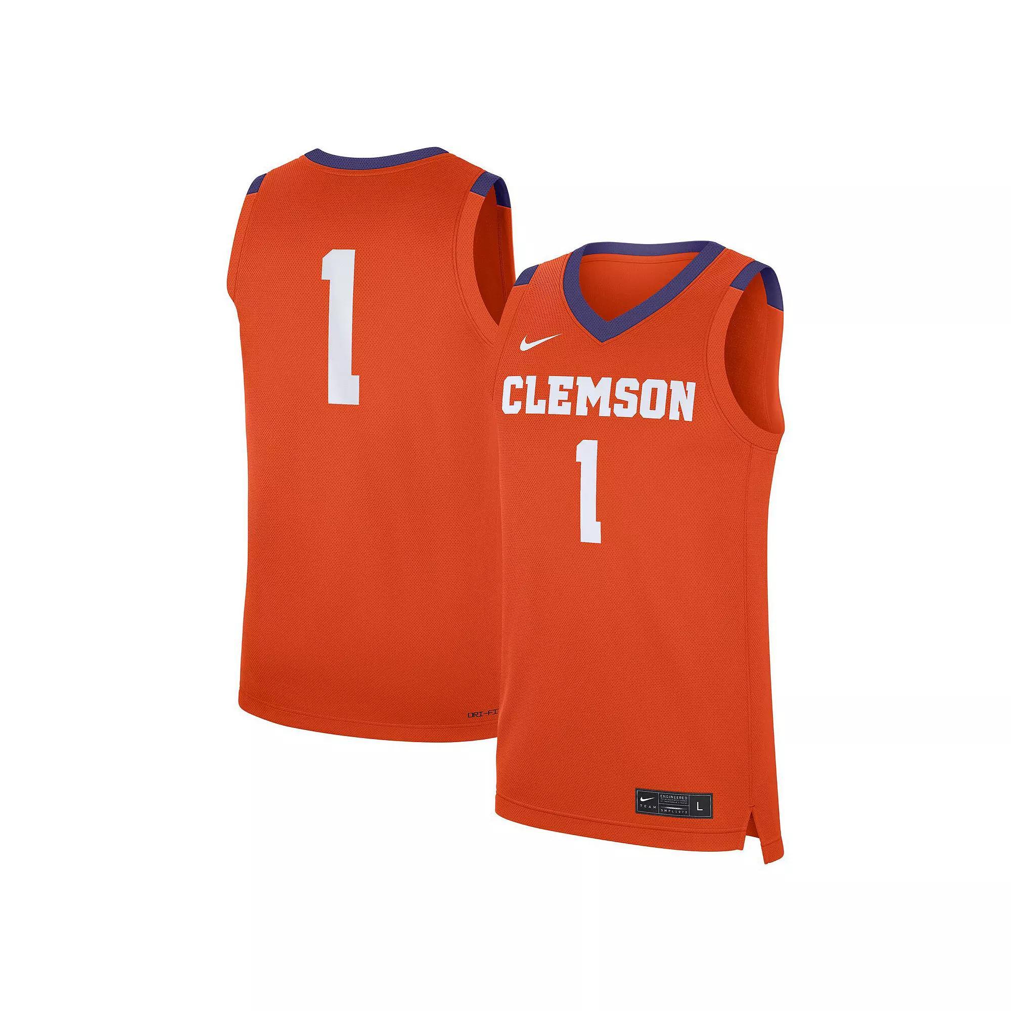Men's Nike #1 Orange Clemson Tigers Road Replica Jersey, Size: XL Product Image