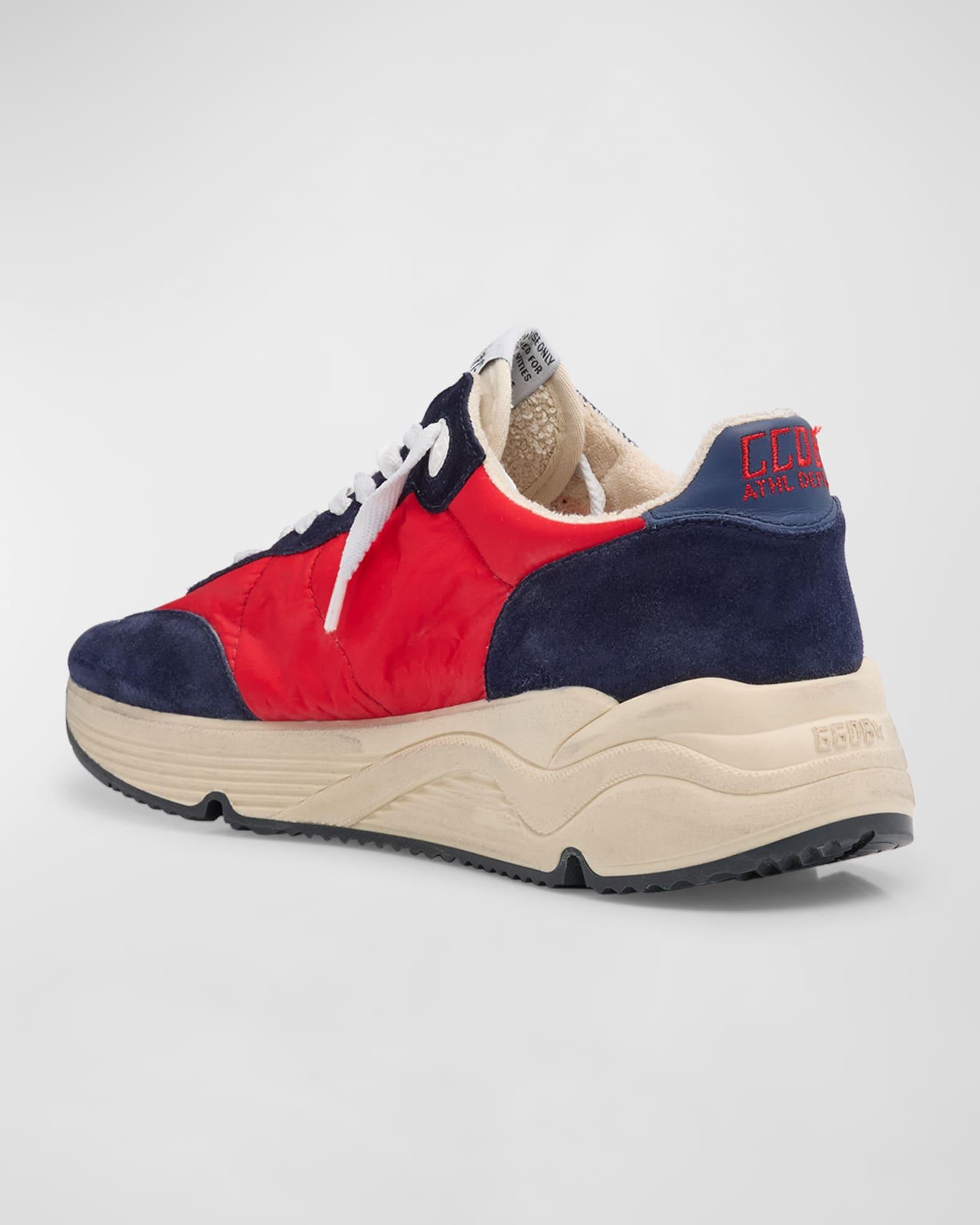 Men's Running Sole Nylon and Suede Runner Sneakers Product Image