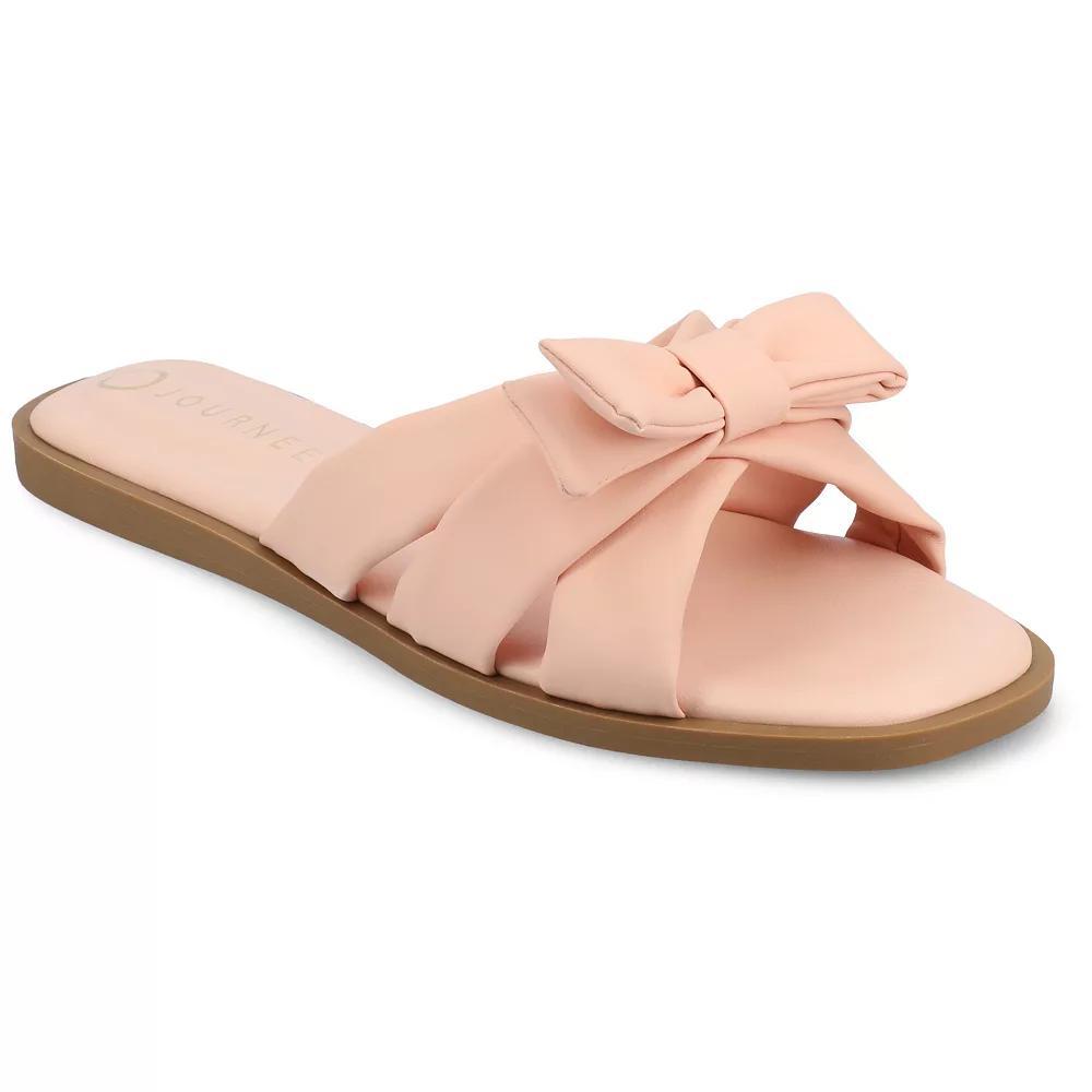 Journee Prylin Slip-On Bow Women's Flat Sandals, Size: 11, Pink Product Image