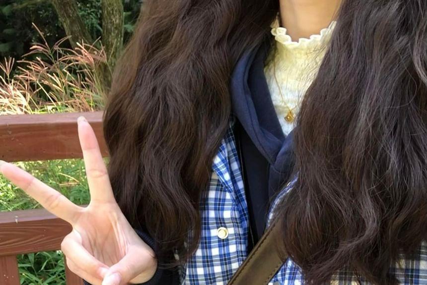 Plaid Padded Button-Up Vest Product Image
