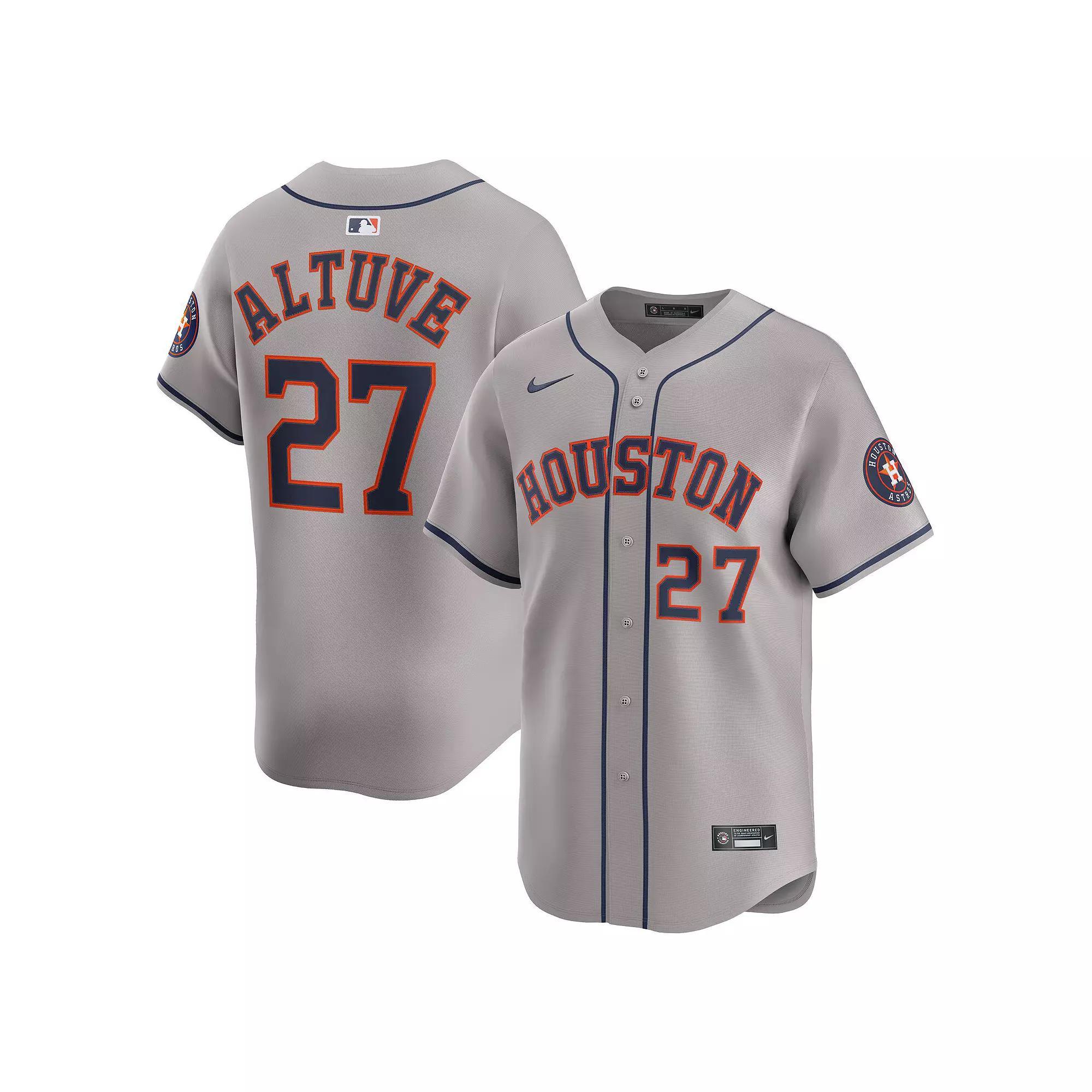 Men's Nike Jose Altuve Gray Houston Astros Road Limited Player Jersey, Size: XL, Grey Product Image