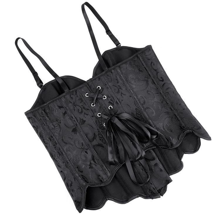Spaghetti Strap Ruffle Plain Corset Top Product Image