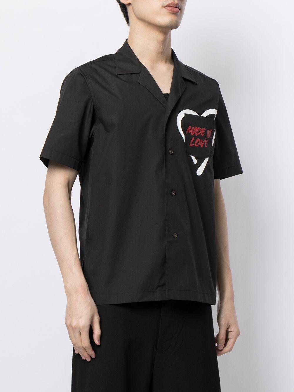 slogan-print short-sleeved shirt Product Image