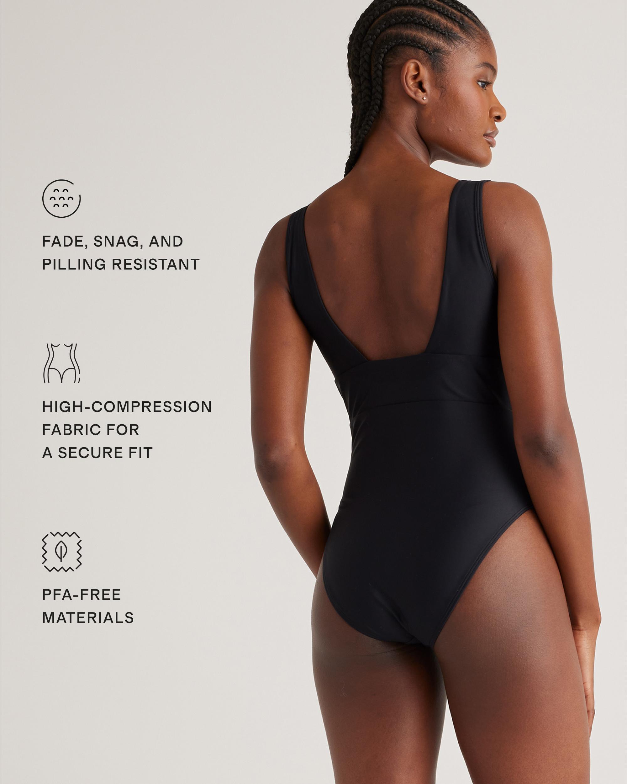 Quince | Women's Italian Plunge One-Piece Swimsuit 78% Recycled Polyamide, 22% Spandex Product Image