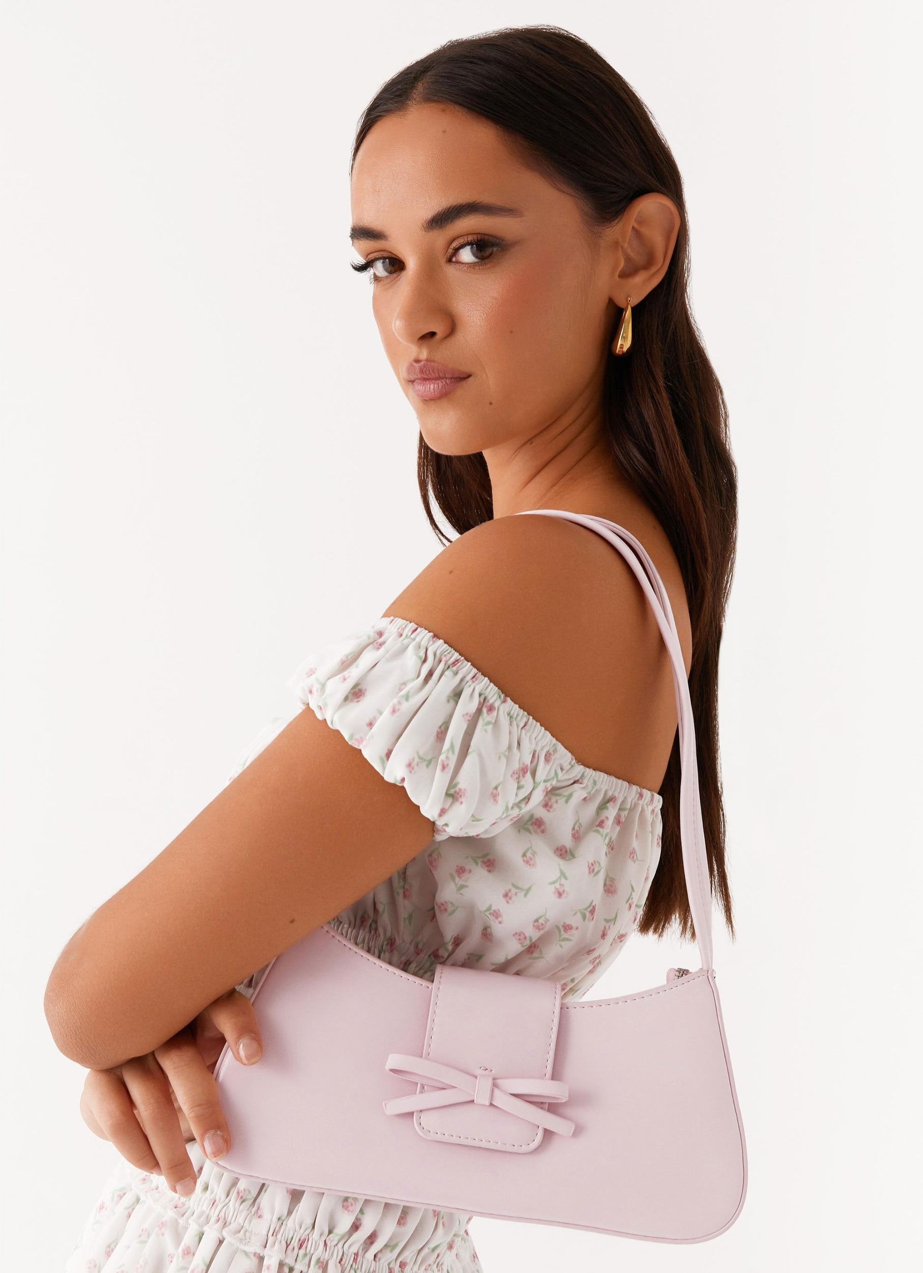 Cara Bow Shoulder Bag - Pink Product Image