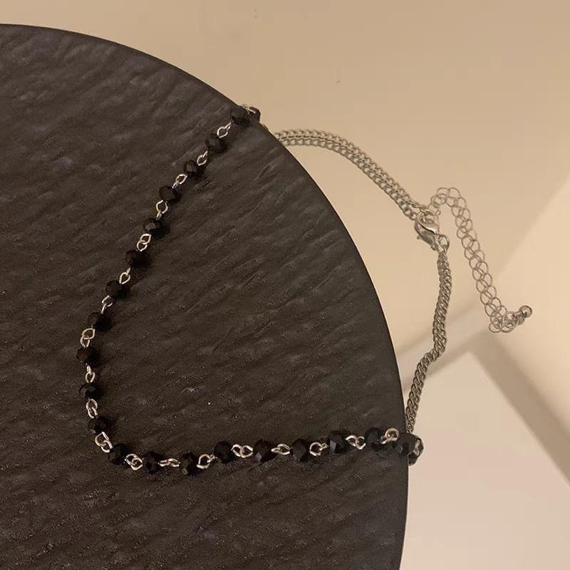 Cross Pendant Alloy Necklace / Thorn Alloy Choker / Glass Bead Alloy Choker Product Image