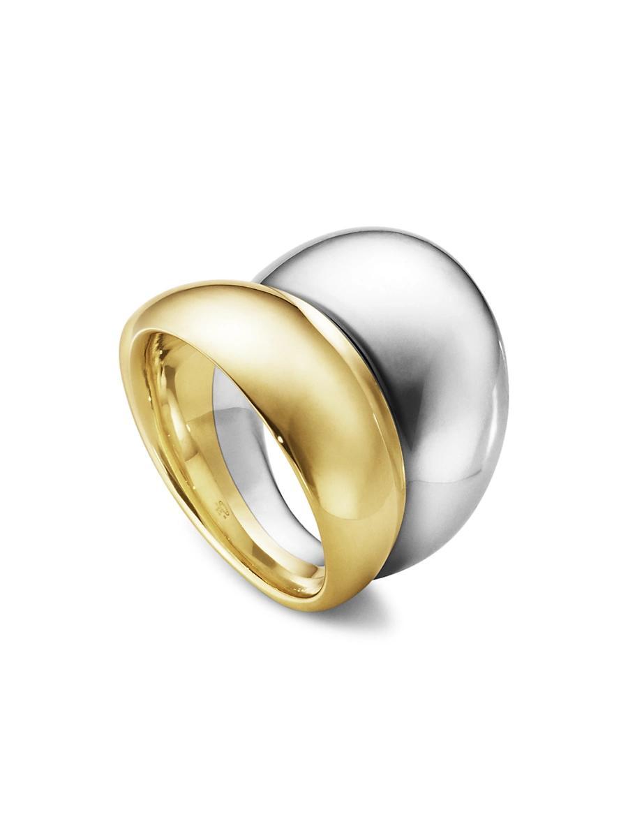 Georg Jensen 18K Gold & Sterling Silver Curve Sculptural Ring Product Image