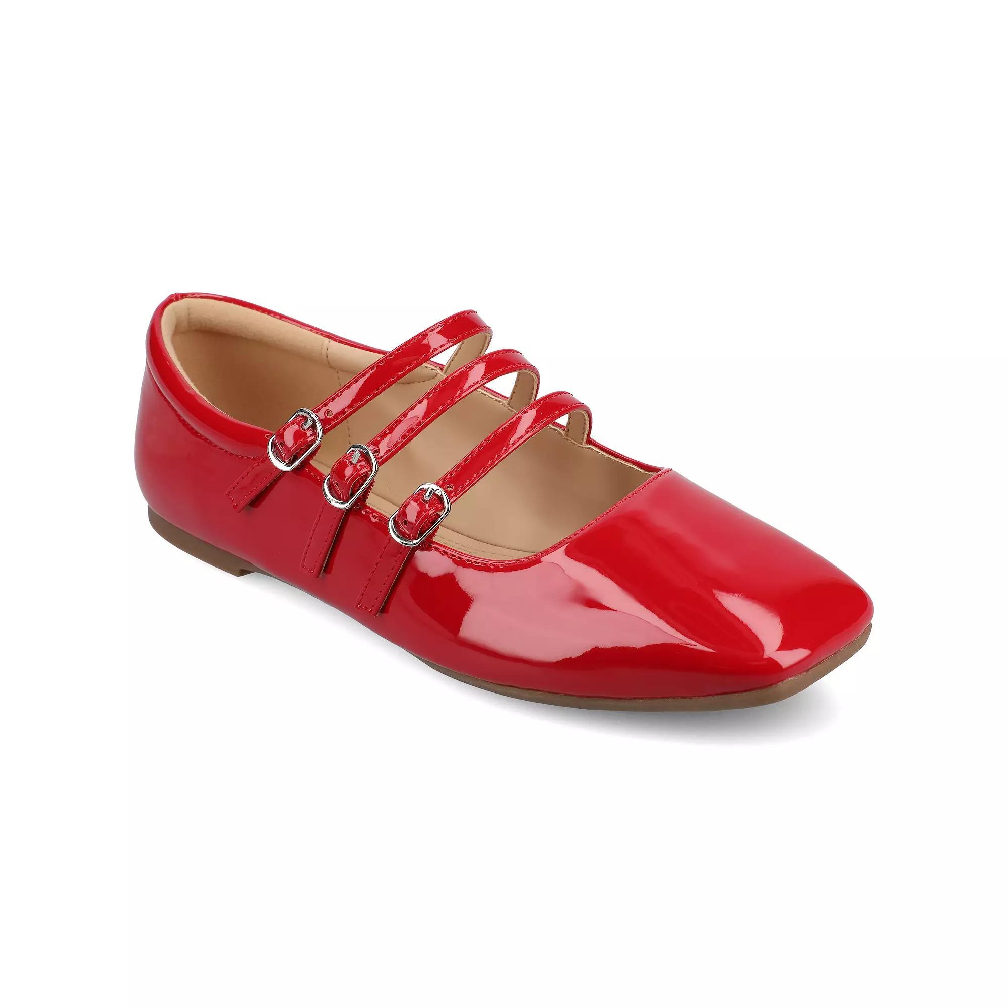 Journee Darlin Womens Tru Comfort Foam Multi Strap Square Toe Flats Product Image
