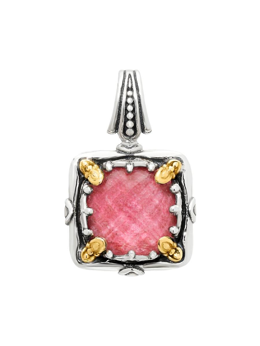 Womens Heirloom Sterling Silver, 18K Yellow Gold & Tulite Doublet Pendant Product Image