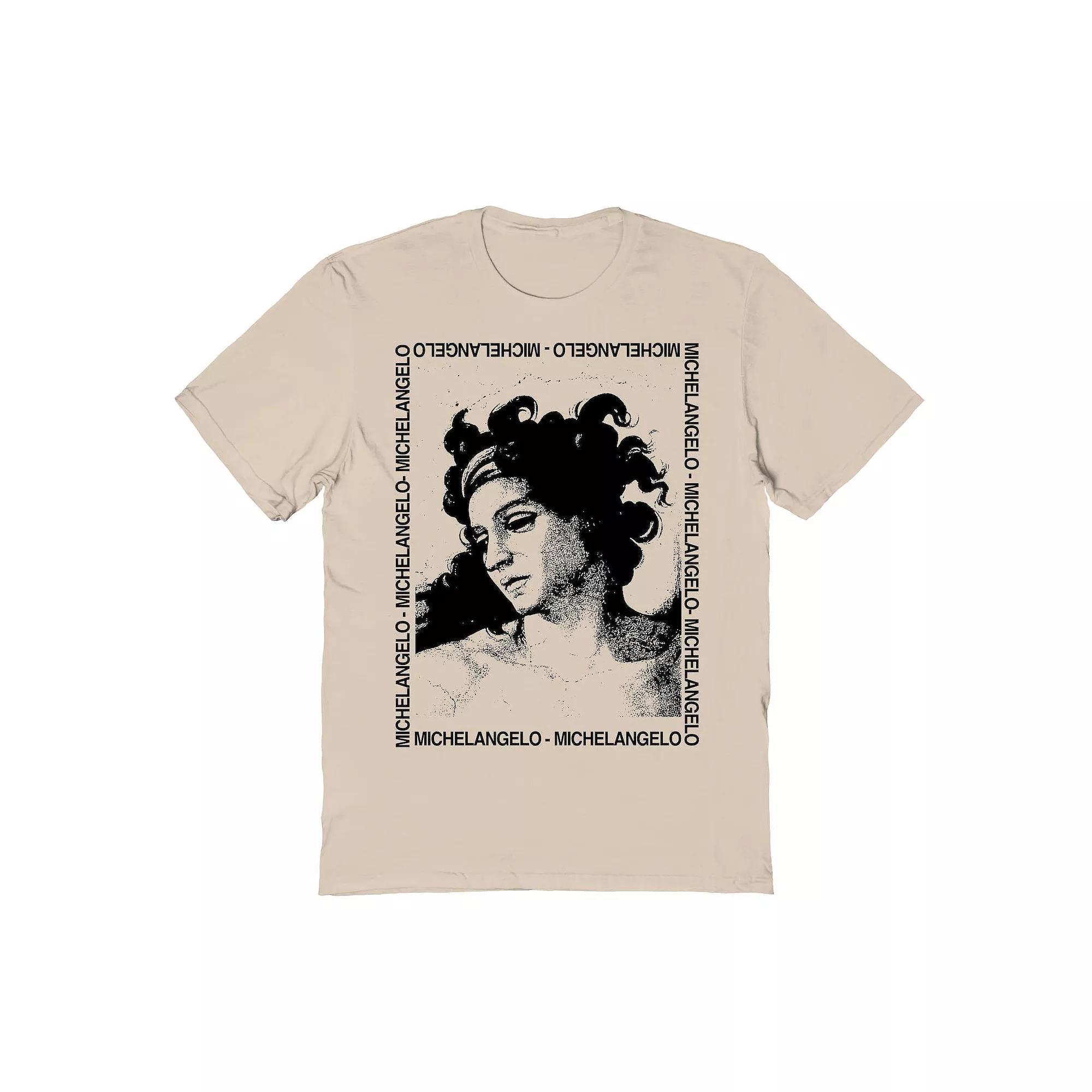 Men's Michelangelo Wrapping Text Fine Art Graphic Tee, Size: XL, Brown Product Image