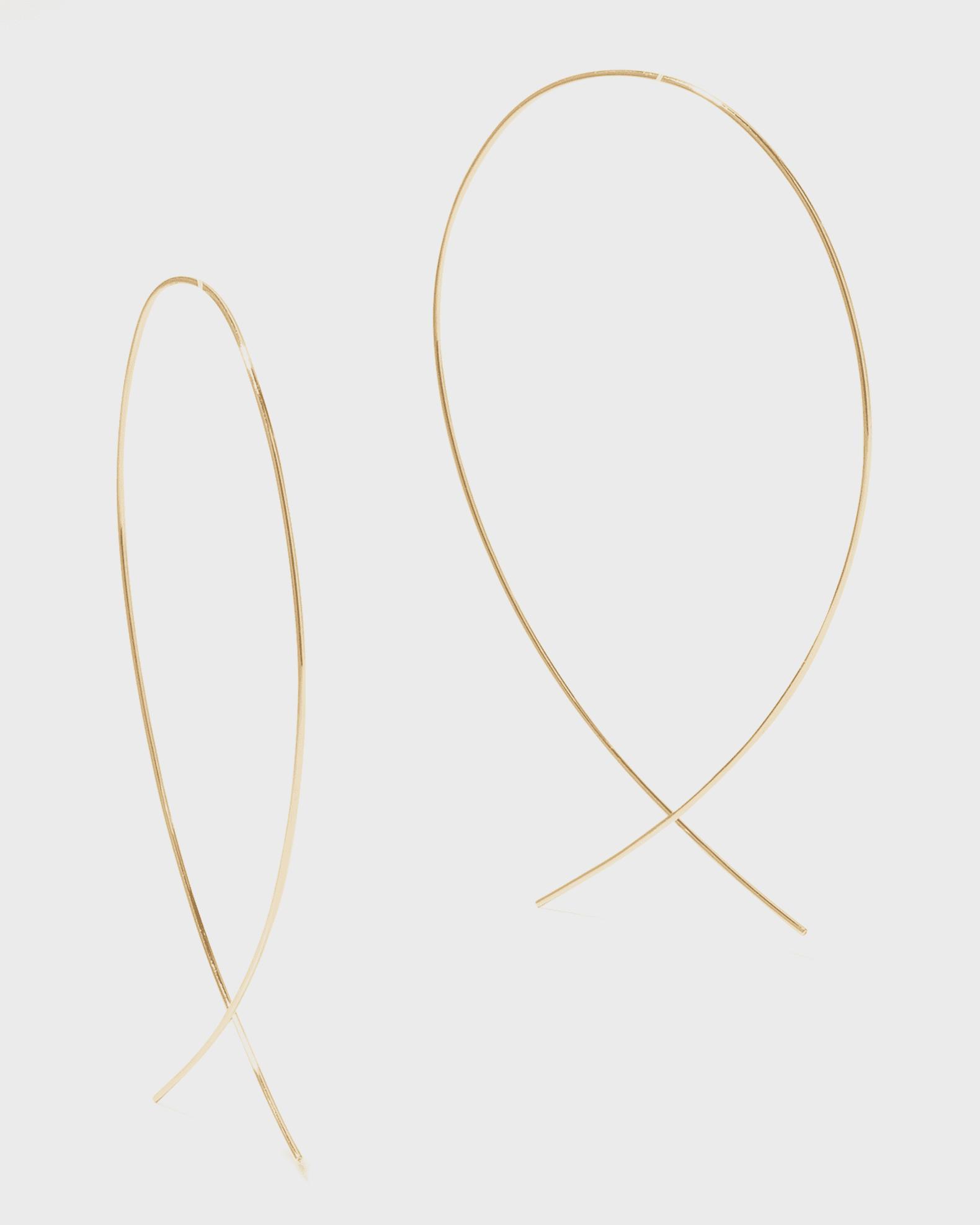 Large Upside Down Hoop Earrings in 14K Gold Product Image