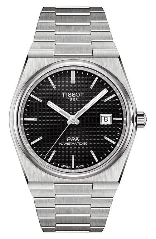 Tissot Mens Prx Automatic Stainless Steel Tonneau Bracelet Watch Product Image