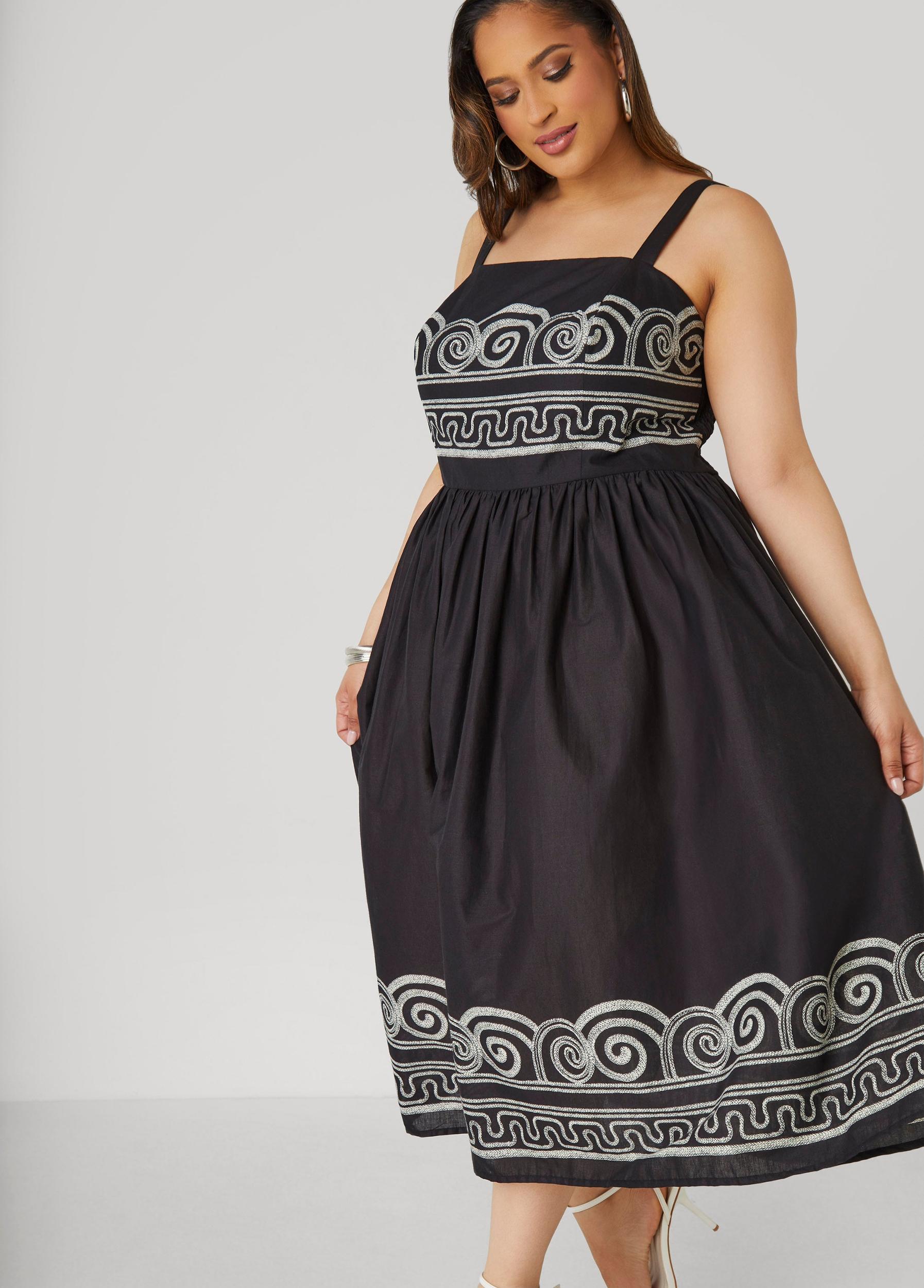 Scroll Print Cotton Dress Product Image