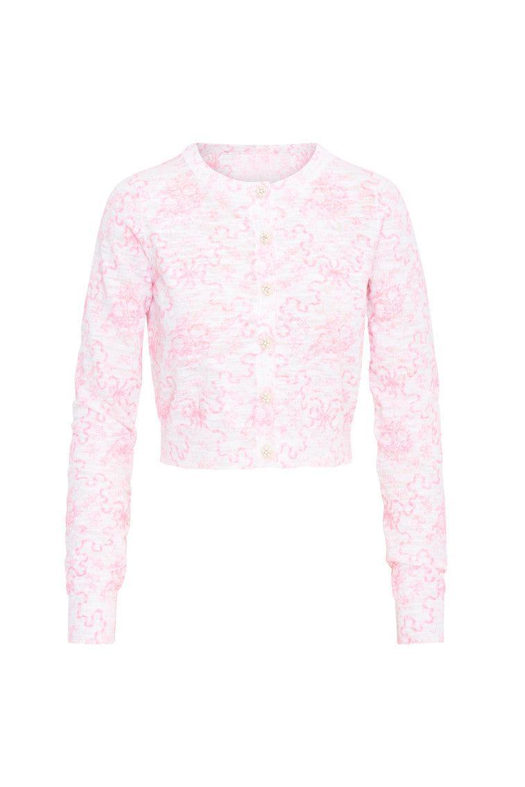 Pinky Bow Print Cardigan Product Image